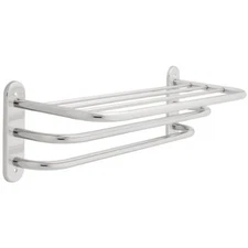 2783PC 24" Towel Shelf w/ 2 Bars Exposed Mount Polished Chrome