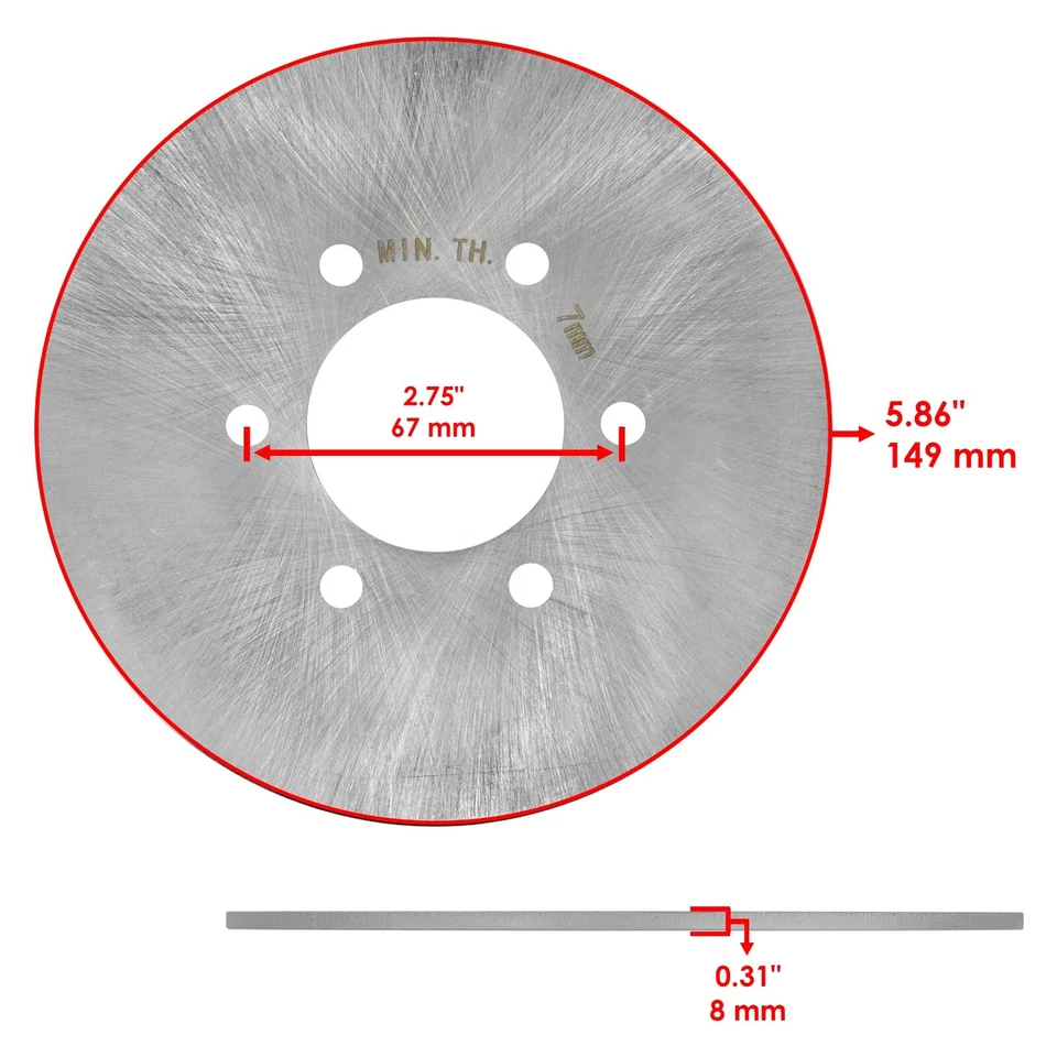 Rotor de disco de freno delantero trasero con pastilla de freno para Yamaha Grizzly 660 YFM660F 2003-2008 Foto 3 de 4