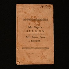 1736 A Sermon Preach'd at the Ordination of Mr. Robert Breck William Cooper V...