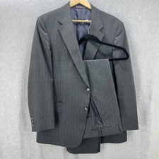 VTG AUSTIN REED REGENT STREET WOOL CHALK STRIPE 2 PIECE SUIT Coat 46 Pants 36x30
