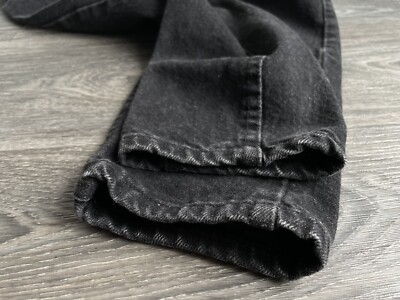 90s LEE　black denim painter pants W36 Lee Denim Jeans 90s Vtg Black Tapered Leg USA Made Sz 7M (22x29