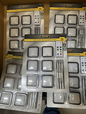 5X 6PK Defiant LED Accent Lights with Remote Control 4 Colors, Timer ...