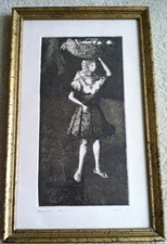 Signed Artist Proof Etching "Trinidad" dated 1974  all Original