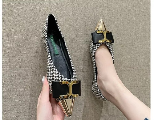Mocassins Chaussures Ballerines Mocassins Or Poli Cuir Synthetique