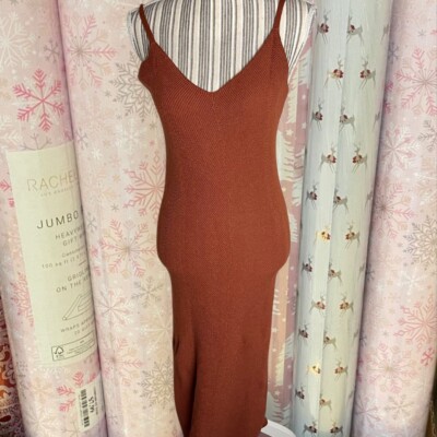 Long Orange Knit Sweater Maxi Dress size XS | eBay
