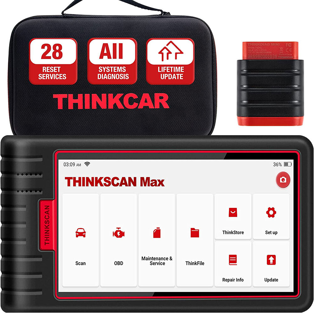 THINKSCAN Max 2 Valise Diagnostic Voiture OBD2 multimarque scanner système complet sans fil