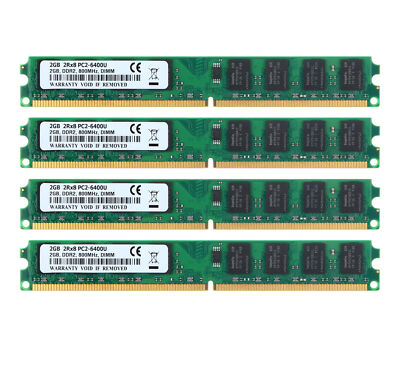 for Intel 4X 2GB DDR2 800Mhz PC2-6400 2Rx8 DIMM Memory RAM Desktop Low ...