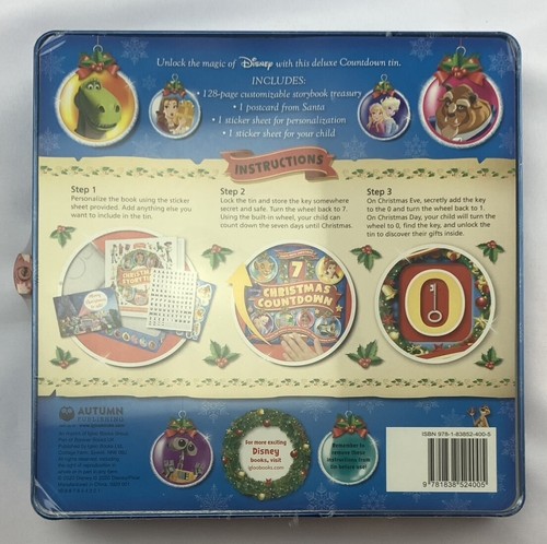 Disney Christmas Countdown Advent Calendar Tin 7 Days Brand New FREE SHIPPING - Picture 2 of 2