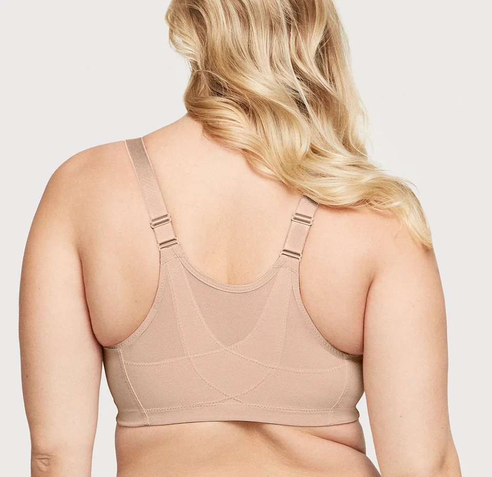 Sujetador Glamorise 42DD MagicLift cierre frontal postura trasero 1265 café Foto 2 de 4