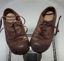 Vintage Brown Leather Children  s Shoes