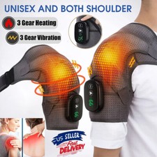 Heated Shoulder Brace Massage Rotator Cuff Support 3 Vibration Wrap Rechargeable