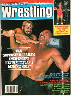 SPORTS REVIEW WRESTLING FEBRUARY 1985 GINO HERNANDEZ SUPERSTAR GRAHAM VON ERICH