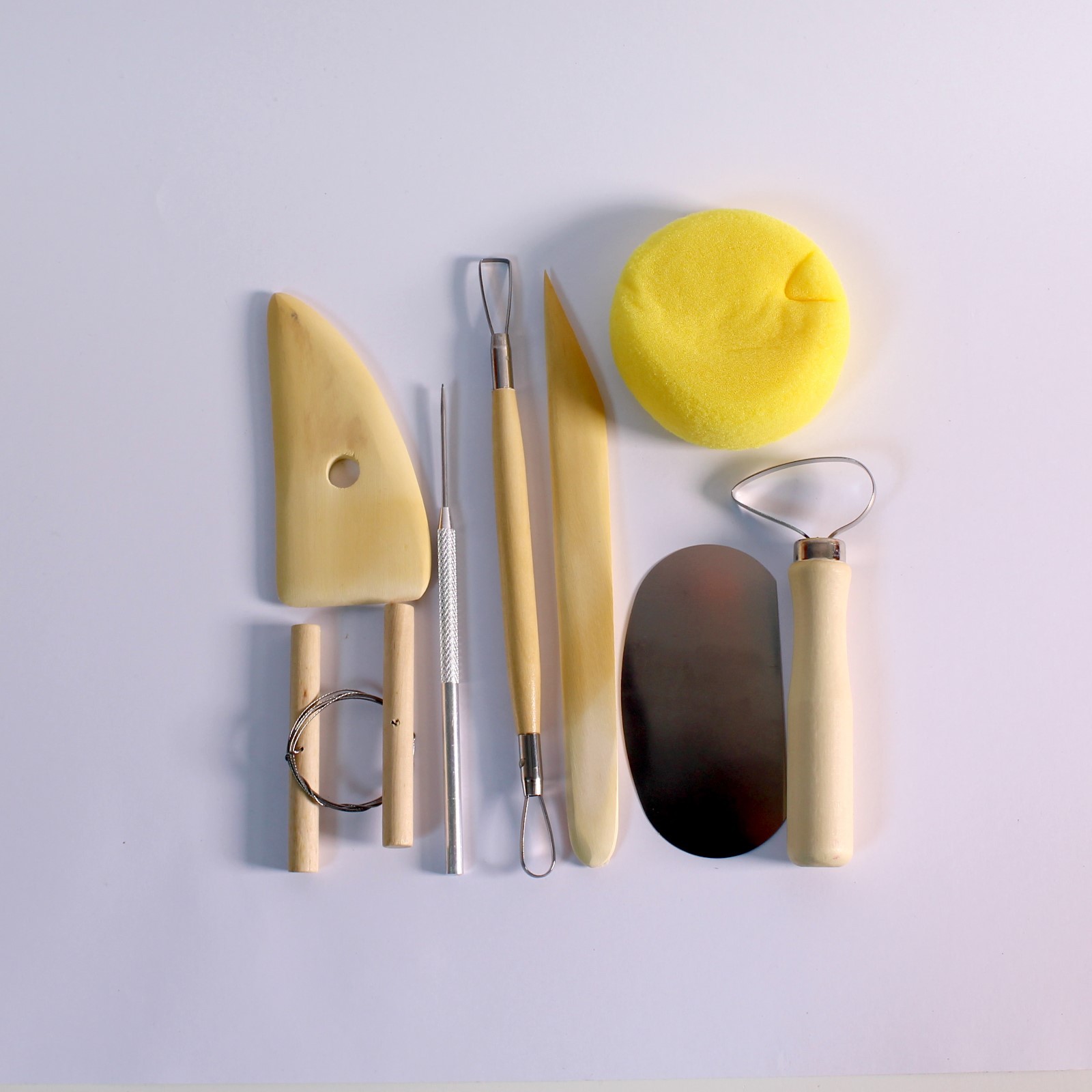 Pottery Clay Tool Modelling & Sculpting Set Made from Wood Metal Pack of 8