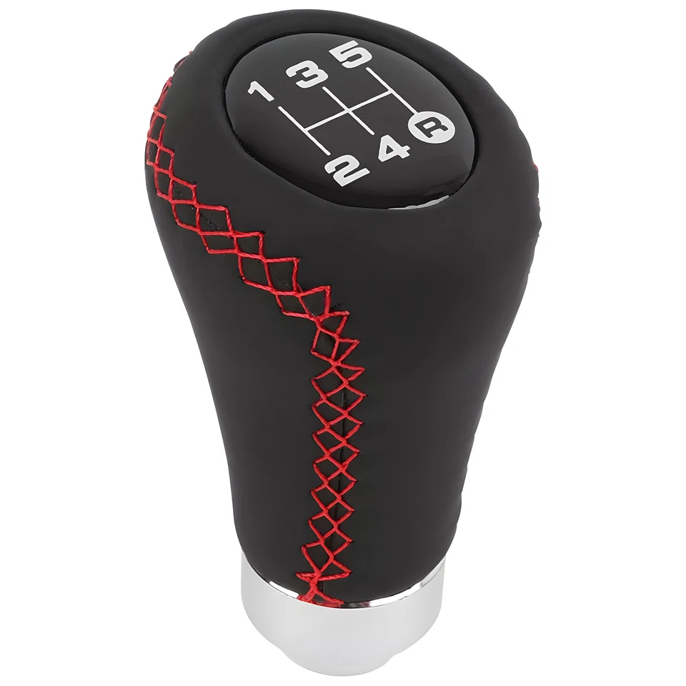 5 Speed Car Gear Stick Shift Knob Shifter Lever Leather Black Universal Manual - Изображение 3 из 4