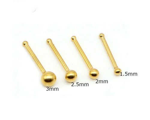 Nose Stud Plain Ball Stainless Steel Bone Ball End Pin Bar Piercing - Picture 5 of 7