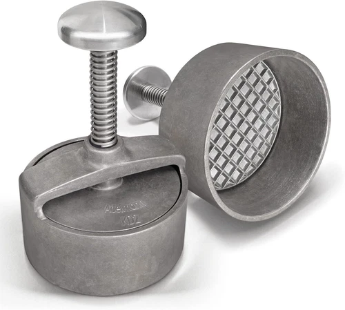 Profi Burgerpresse Hamburgerpresse Ø 100 mm Aluminium - Pattyauswerfer Anti-Haft