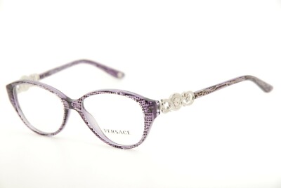 Authentic Versace eyeglass frames purple Amazon.com: Versace VE 3334 Transparent Violet 53/17/140  main image 4