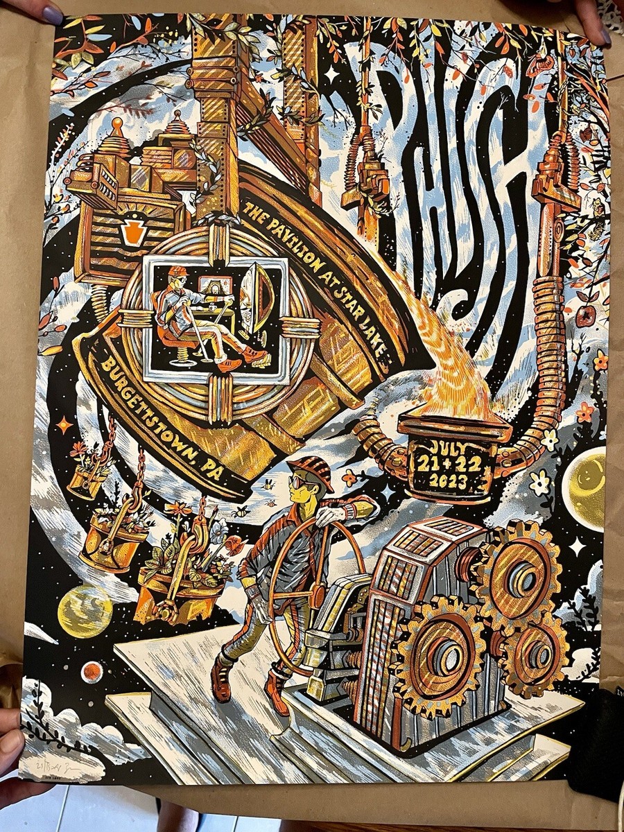 PHISH Star Lake Poster Official Burgettstown PA by Zeb Love SIGNED
