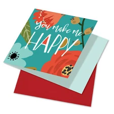 CQ6631JVDG Valentine's Day Greeting Card: Optimisms - Make Me Happy w/ Env. 