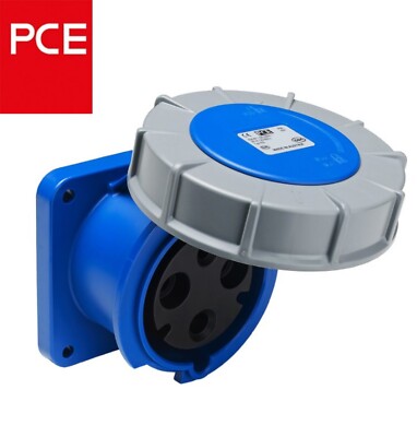 PCE 333-6 CEE-flanged socket straight (100x100) [63A 3p 6h IP67] POWER ...
