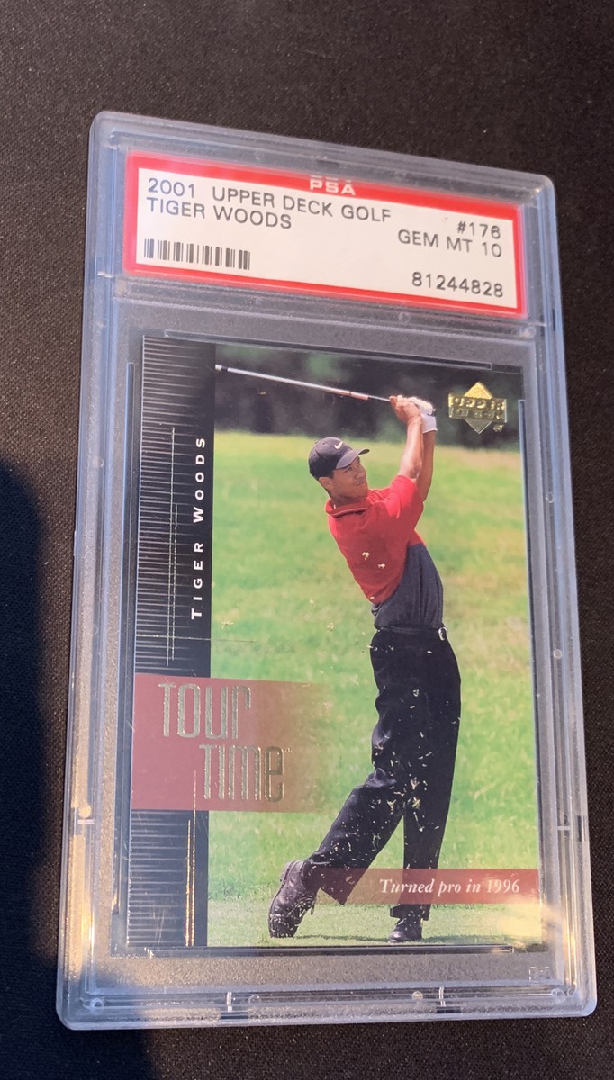 TIGER WOODS~2001 UPPER DECK GOLF TOUR TIME PSA-10 GEM-MT HOT