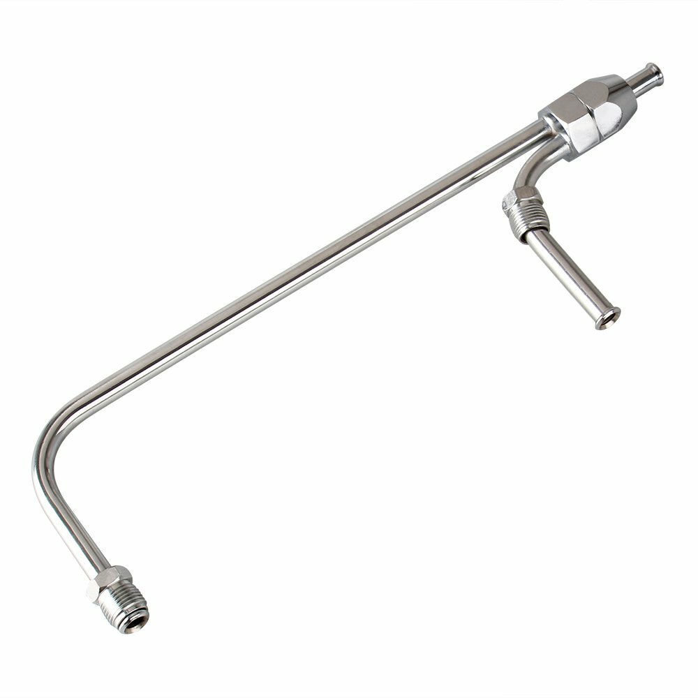 1551 Carburetor Fuel Line Chrome Gas Line Kit 3/8" Inlet Hose Barb Hard
