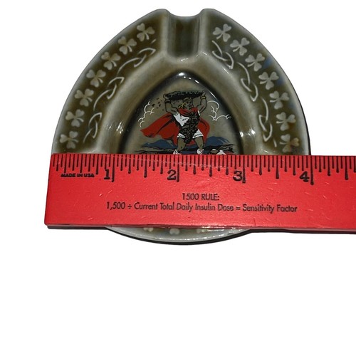 Finn MacCoul Ashtray Triangle Shaped Green Ireland Trinket Cigarette Vintage - Picture 10 of 11