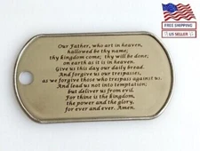 Stainless Steel Lords Prayer Dog Tag, Charm, Key chain (X10) - Free S&H to US 