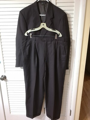 Vito Rufolo Brown Stripes Comera Super 100's Mens Suit Size 46R  41W X 30.5