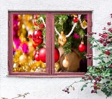 3D Christmas A519 Window Film Print Sticker Cling Stained Glass UV Sinsin