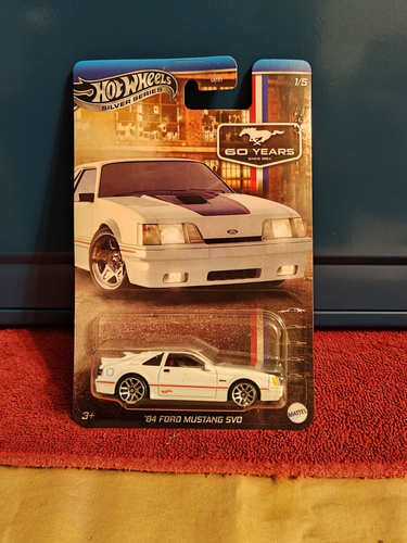 Hot Wheels Silver Series 1/64 – Ford Mustang SVO 1984 Blanc, 60 Ans Anniversaire