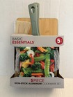 Basic Essentials 5 Pc. Non-Stick Aluminum Cookware Set Cool Touch Handles Green