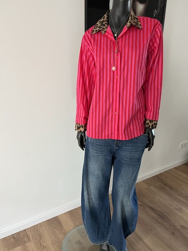 Bluse Hemd Animal pink/Rot gestreift ausgefallen yolly One Size 38-44 - Bild 4 von 14