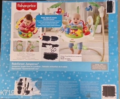 Fisher-Price Rainforest Jumperoo Hopser mit Lichtern, Musik & Sound CHM91-9655