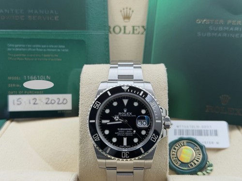 2020 Rolex Submariner Date 116610LN 40mm Black Ceramic Stainless Steel Box Paper