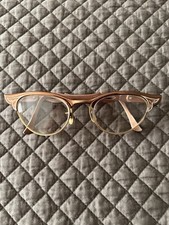 Vintage 1950s Aluminum Cat Eye Glasses Womens Frames 5-1/2 Bronze Color