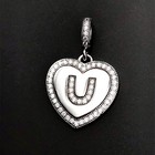 Sterling Silver Pendant Glamorous Cz Trimmed I Love You 925 Silver Heart Pendant — photo 1