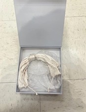 Kristin Ess Headband The Veil Ivory Satin Classic Bridal Vintage Inspired Preppy