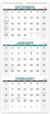 2026 Calendar - 3 Month 2026 Wall Vertical Display Folded in a...