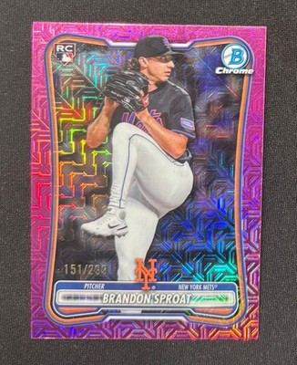 2026 Bowman Chrome Brandon Sproat RC Rookie Fuchsia Mojo Refractor /299 #33 Pink
