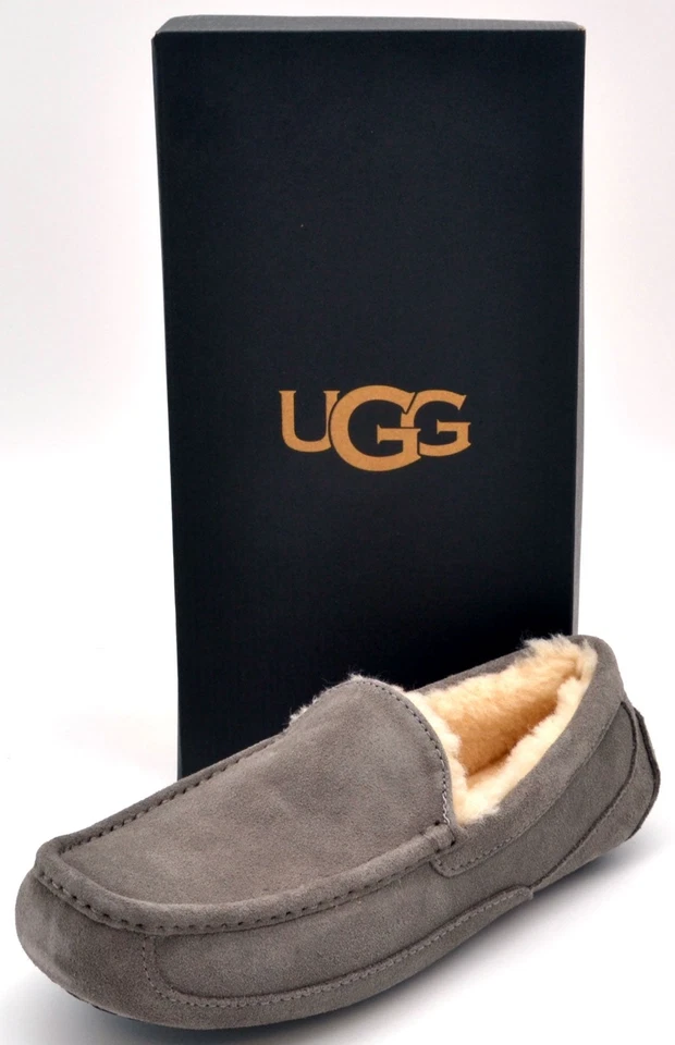 UGG Mens Ascot Slipper | Grey | 1101110-GREY | Authentic New