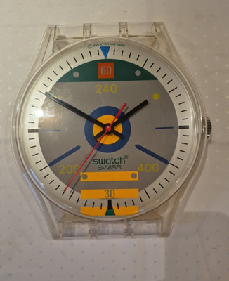 Maxi Swatch ''Speedweek'' Swiss Uhr AG 1988 Wanduhr Vintage 507/101 Sammler