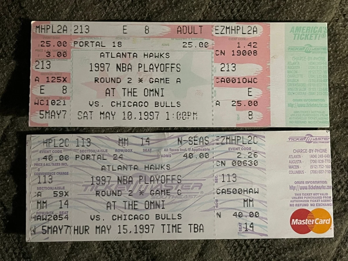 Basketball Chicago Bulls Original Vintage Sports Ticket Stubs for