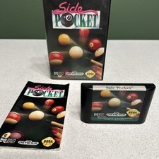 Side Pocket Sega Genesis Video Game Data East Pool Billiards With Case Tested