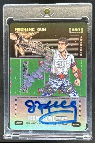 2026 Battle Arena Tecmo Bowl Machine Gun Debut Battlefoil Jim Kelly Auto #JKA7