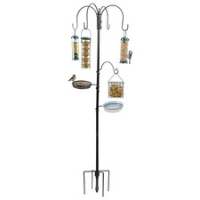 Metal Complete Bird Feeding Station 4 Feeders Stand Garden Wild Birds Feeders