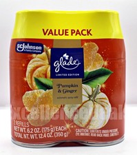 Glade Automatic Spray Refill Limited Edition PUMPKIN  GINGER Scent 2 pack - NEW
