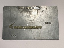 Vintage Collectible Airline Ticket Validation Plate - World Airways