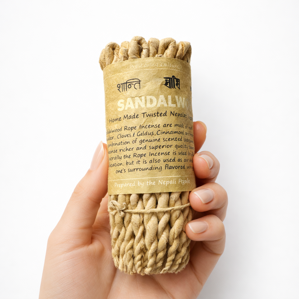 Himalayan Sandalwood Rope Incense x 50 - Handmade Nepali Herbal Incense Ropes