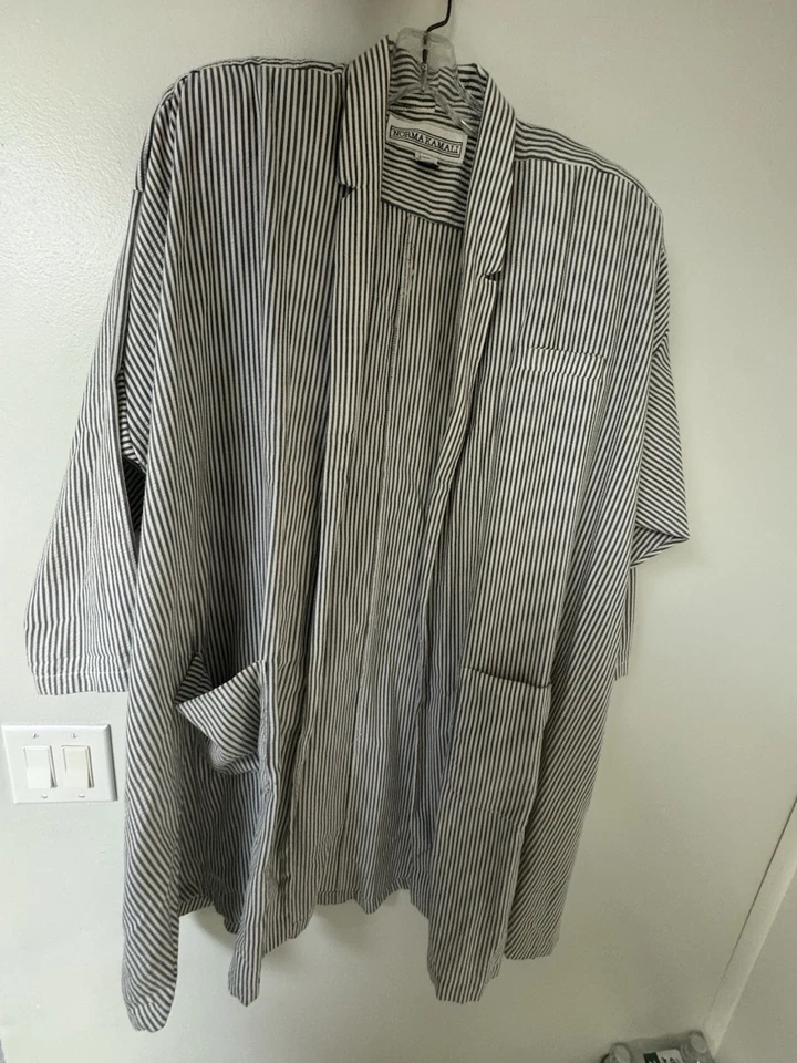 Raro Mono Vintage Años 70-80 NORMA KAMALI OVERSIZE A RAYAS Foto 2 de 4